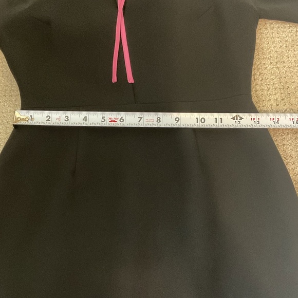 Roksanda Bow Detailed Cady Atlen Midi Dress Size US 4 Black Pink - Picture 9 of 14